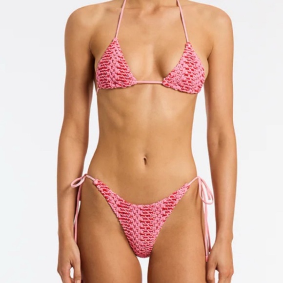 triangl swimwear Other - triangl swimwear Pink Crochet Tie-Side Bikini Set